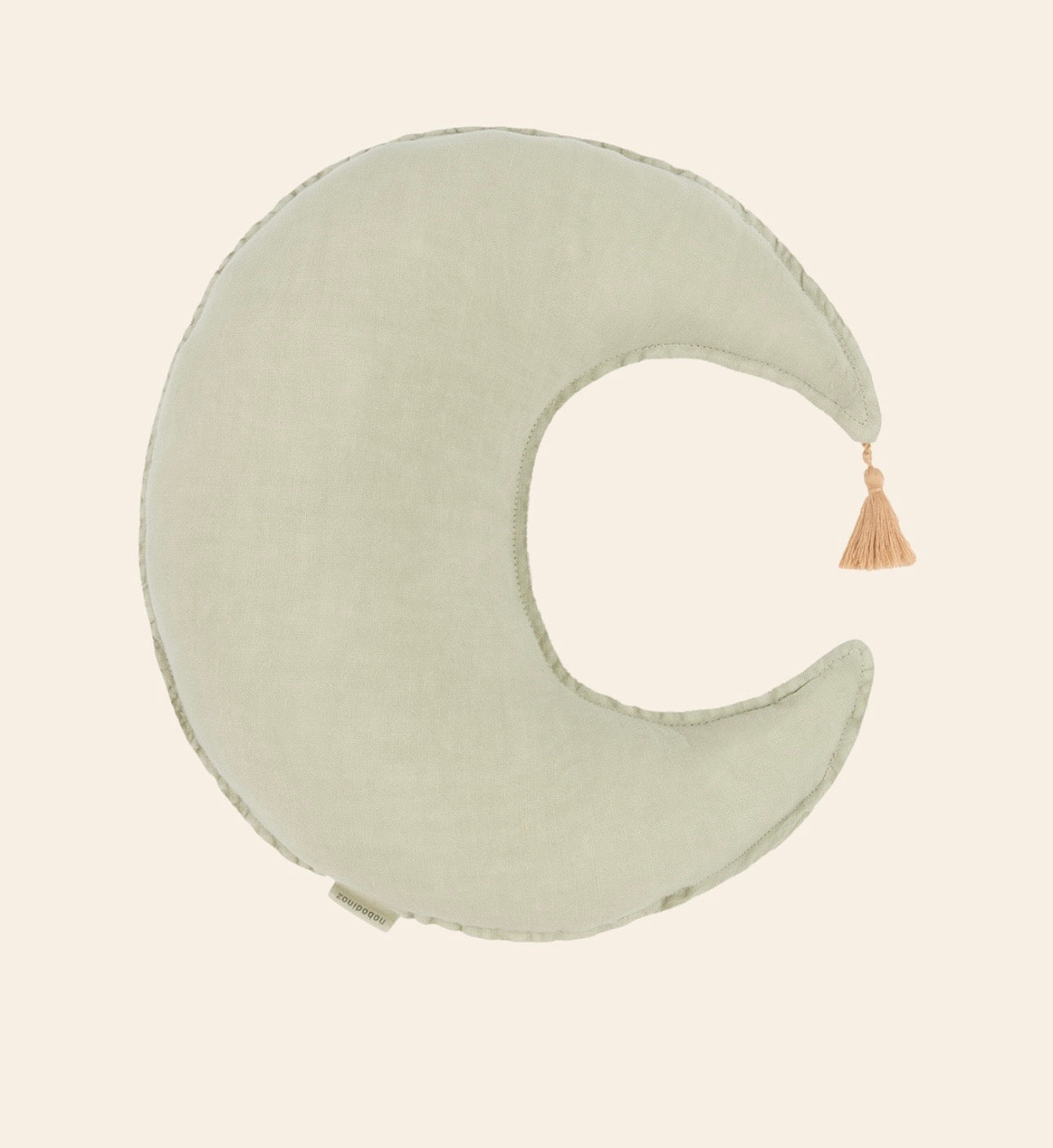 L1N0 Moon cushion linen - Green Matcha