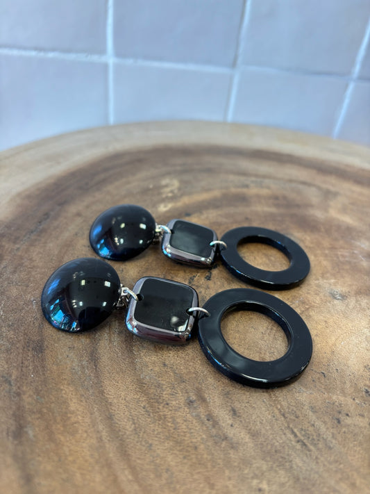 Inky Black earrings