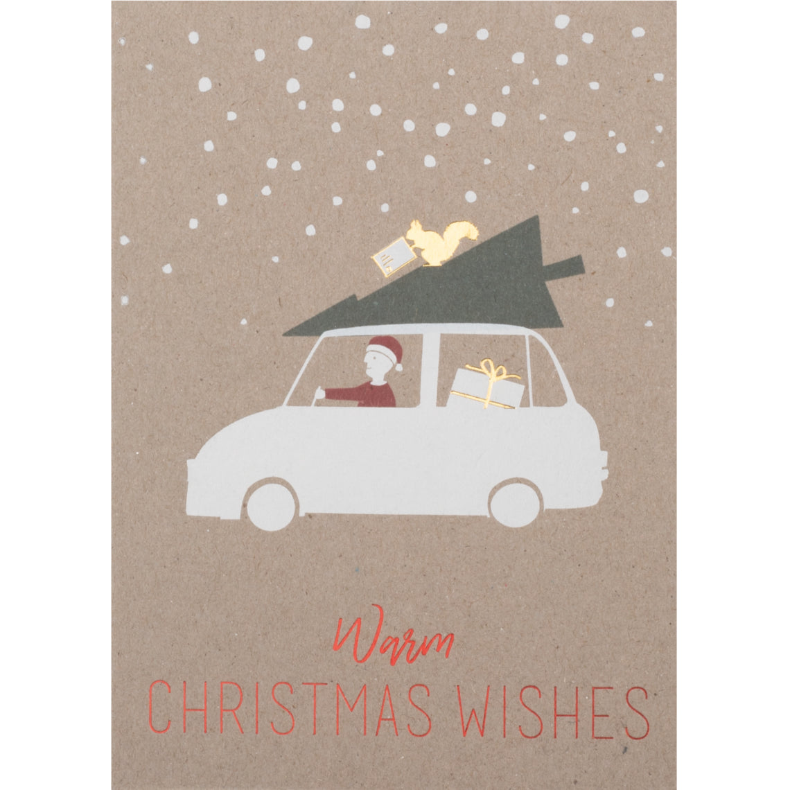 Christmas car card warm Christmas wishes Greetings Card
