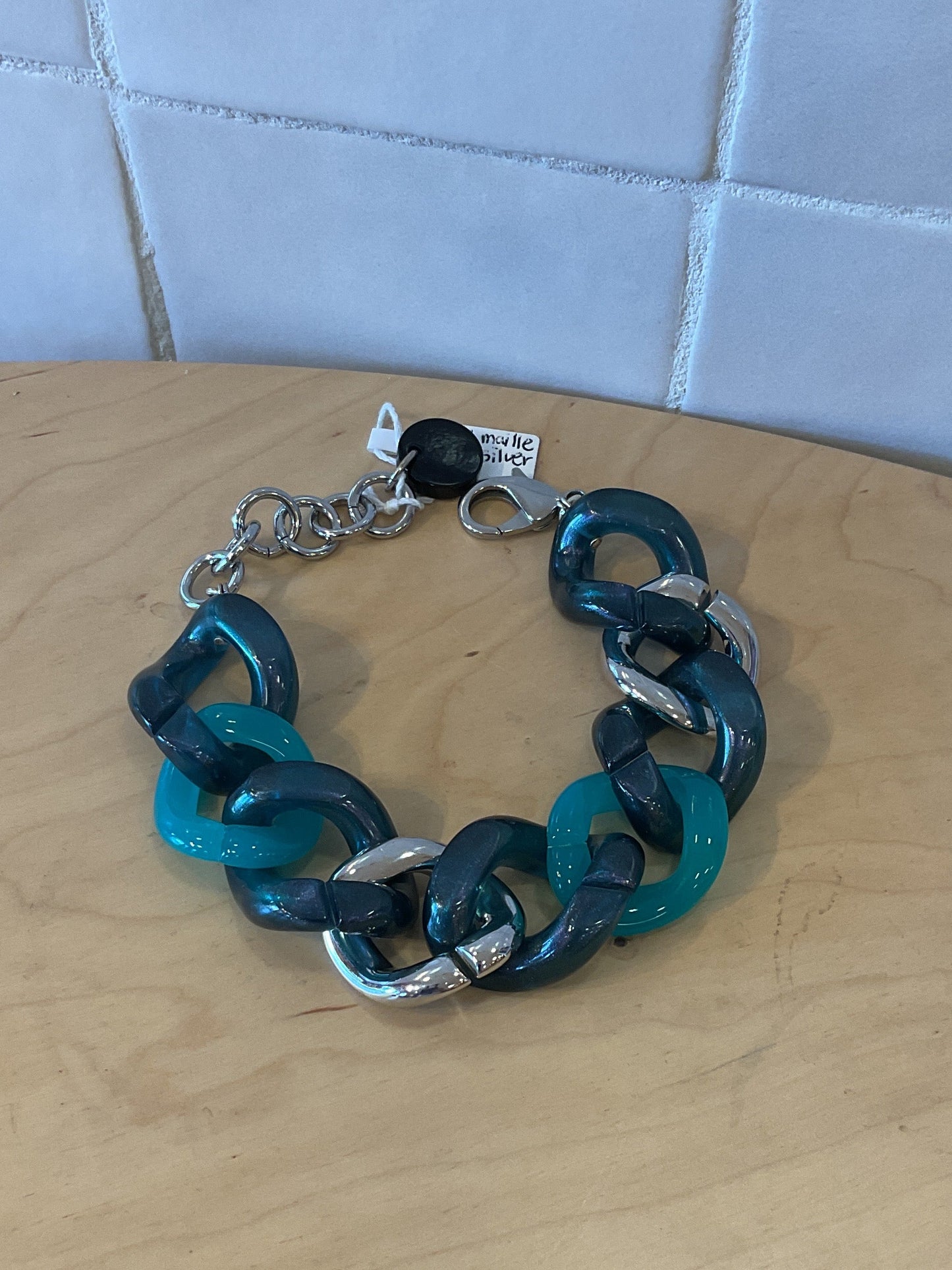 Small Maille Bracelet Turquoise-Silver-Green