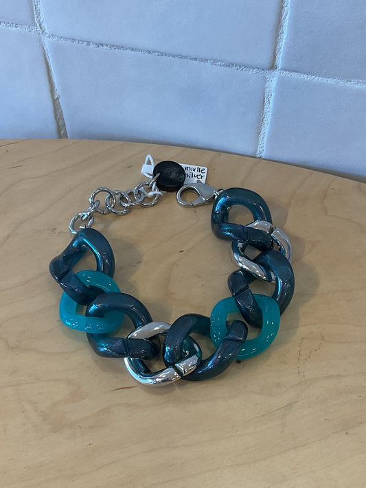 Small Maille Bracelet Turquoise-Silver-Green