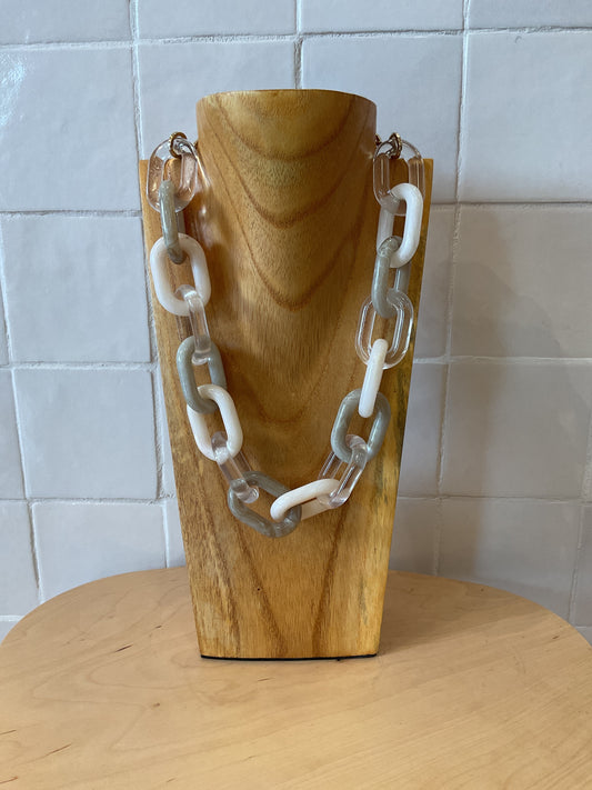 Beige cream maille Necklace - Francine Bramli