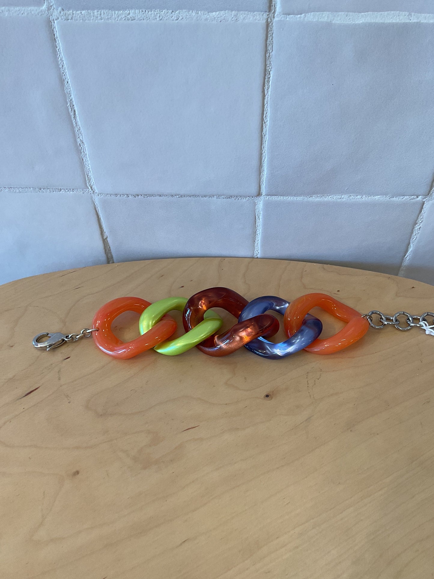 Maille Bracelet Orange-Green-Purple