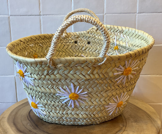 Moroccan Basket Bag Flowers