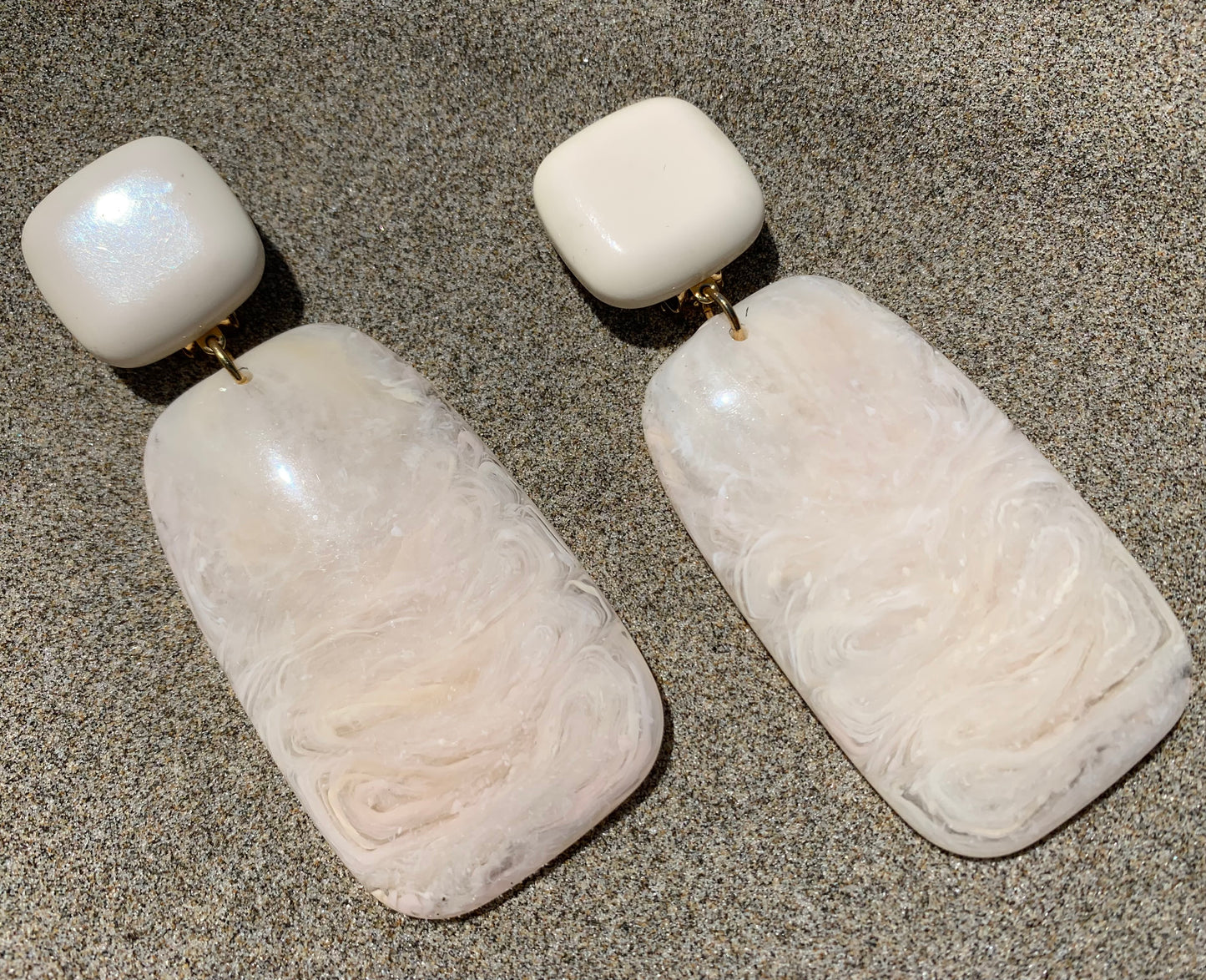 Charline Earrings Marble Cream/Beige - Francine Bramli