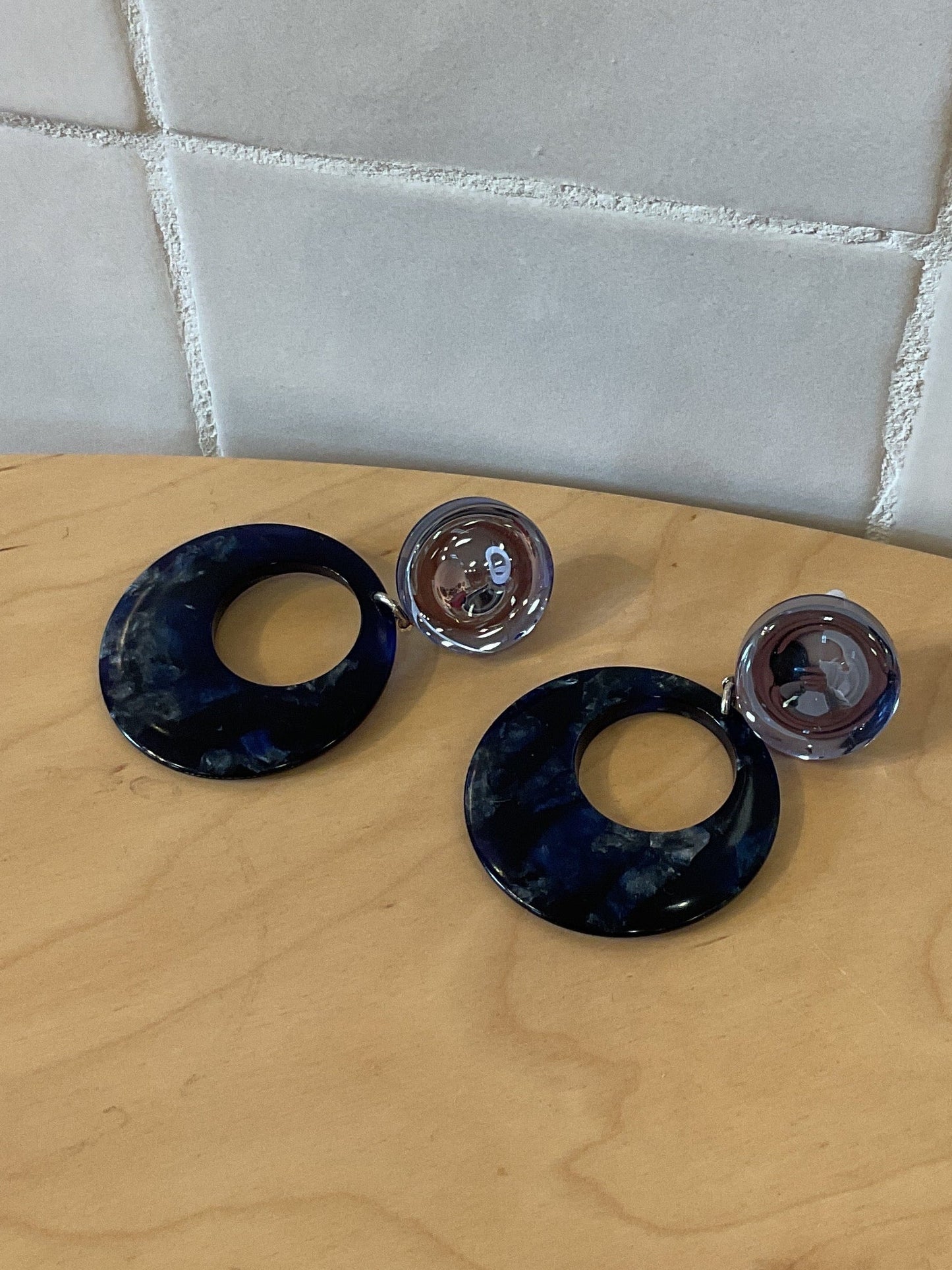 Ducarre earrings acetate navy & purple