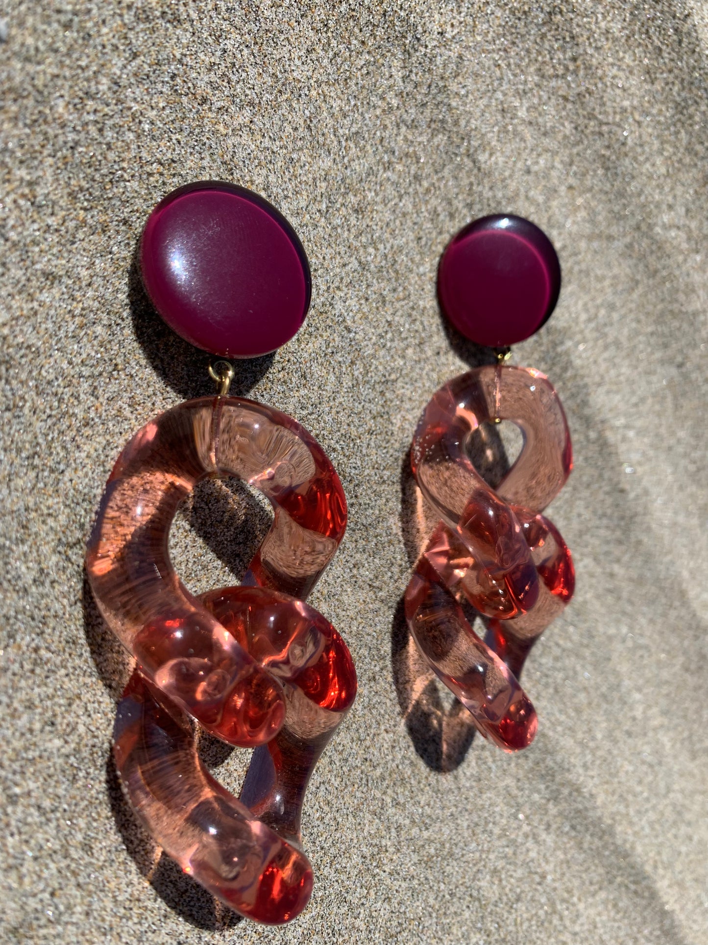 Maille Earrings Transluent Pink