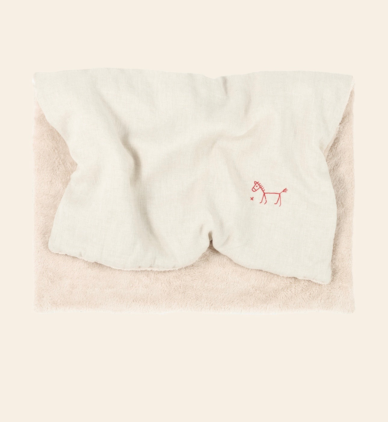 L1N0 Embroid winter blanket french linen - greige
