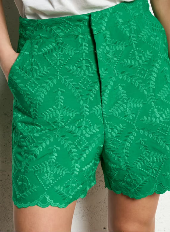 Sonia Embroidered Green Short