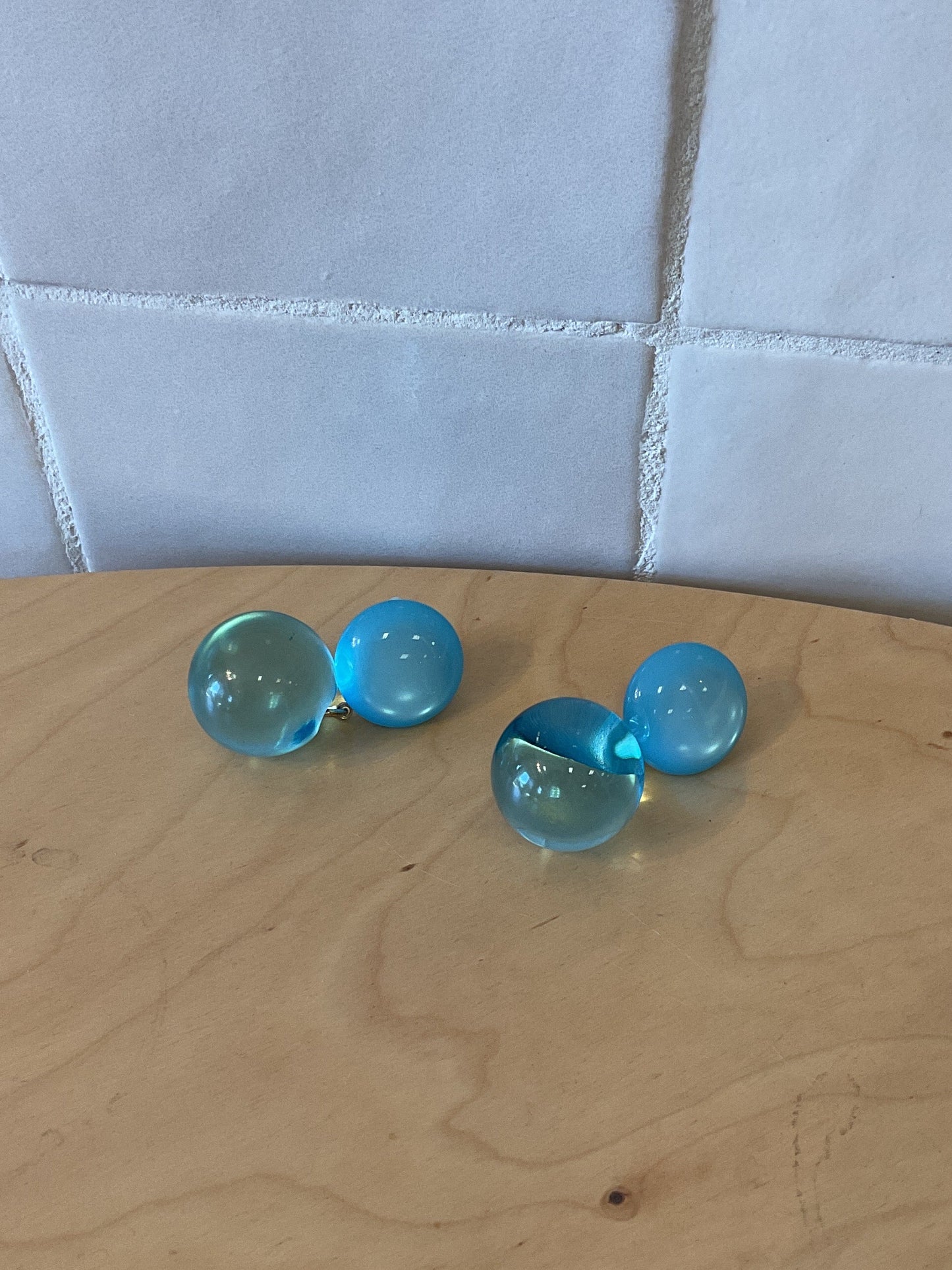 Ball Small Blue Earrings