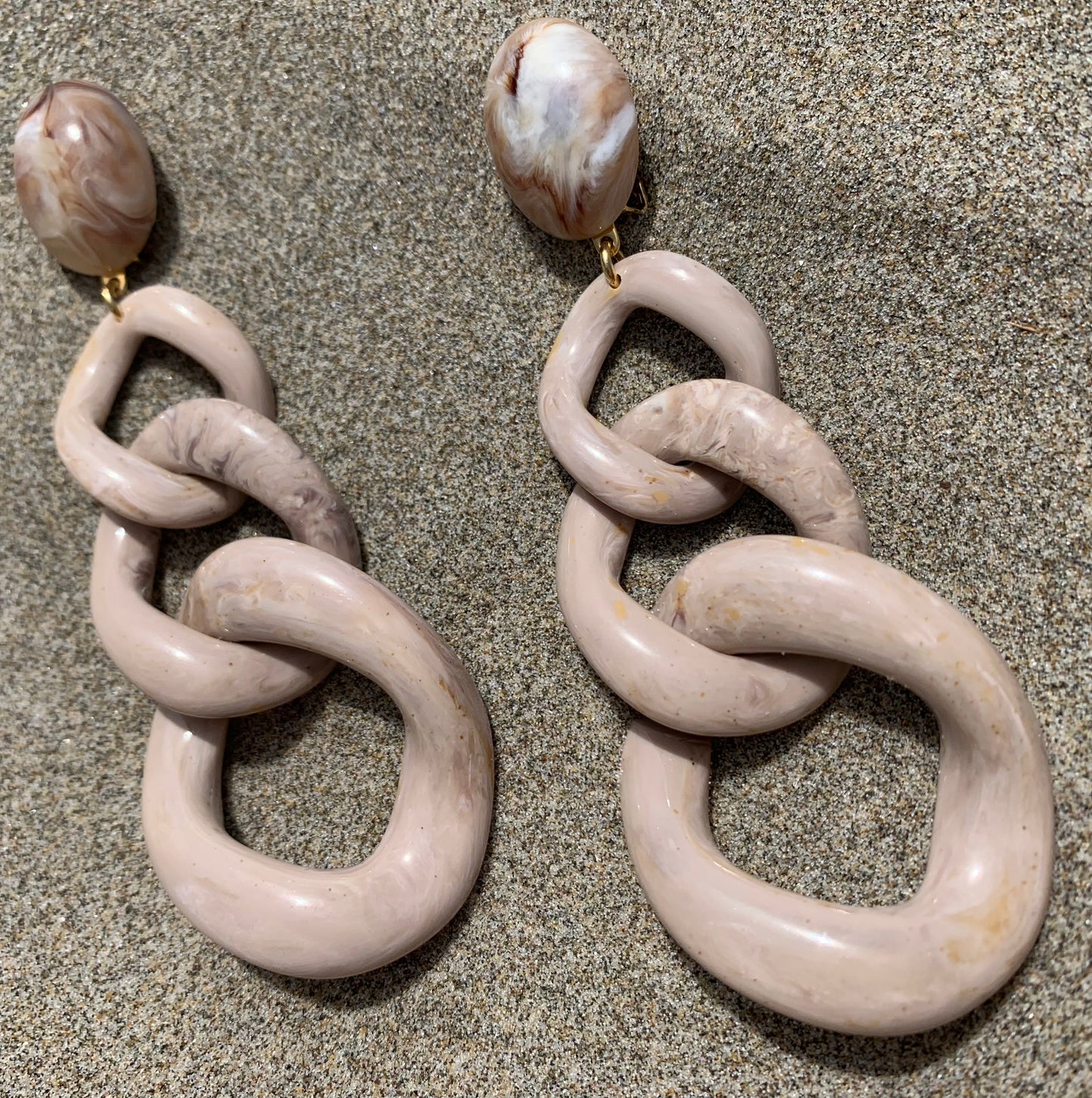 Maille Earrings Gradient Marble Beige
