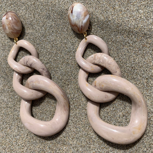 Maille Earrings Gradient Marble Beige - Francine Bramli