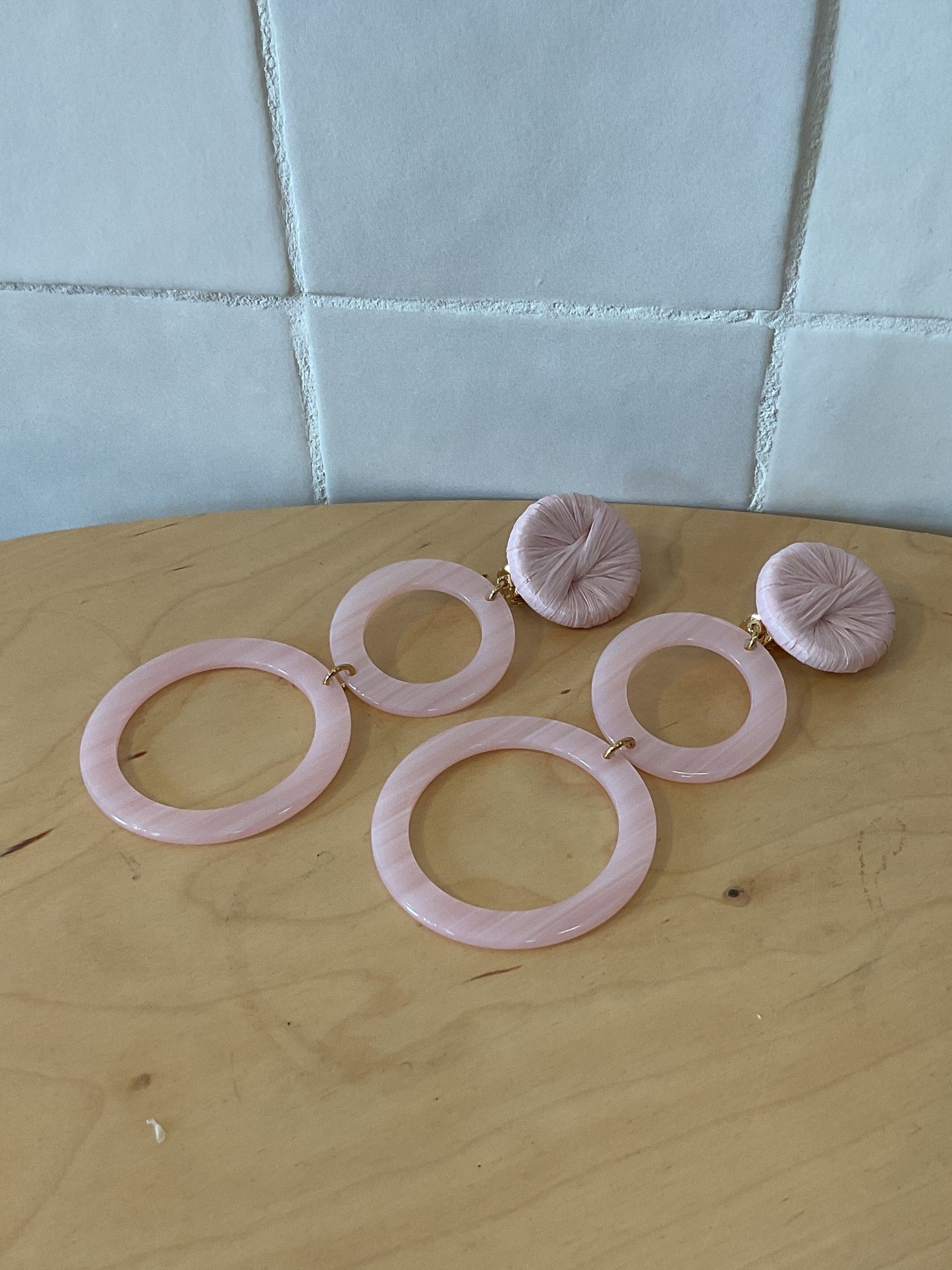 Long Lia Earrings Light Pink