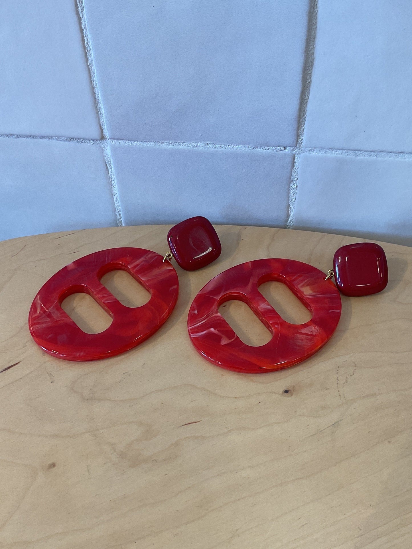 Lemon Earrings Red