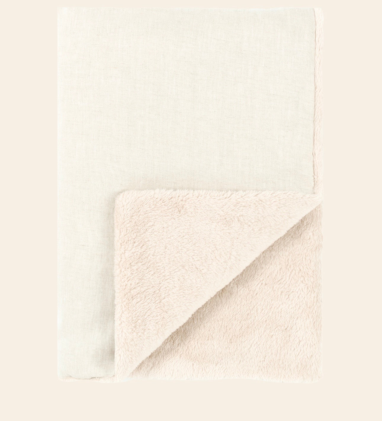 L1N0 Embroid winter blanket french linen - greige