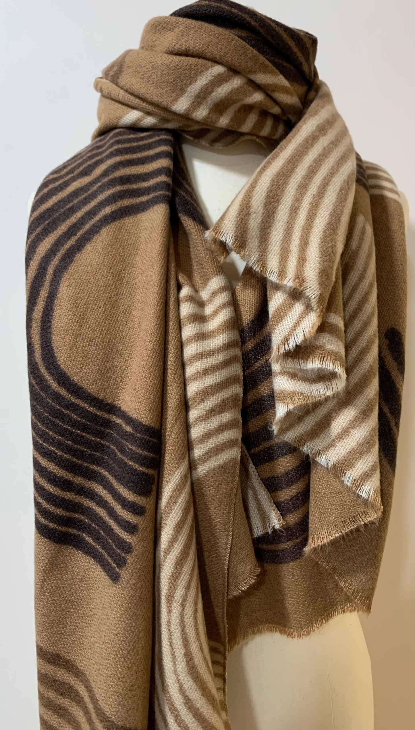 Scarf Abstract Pattern Brown