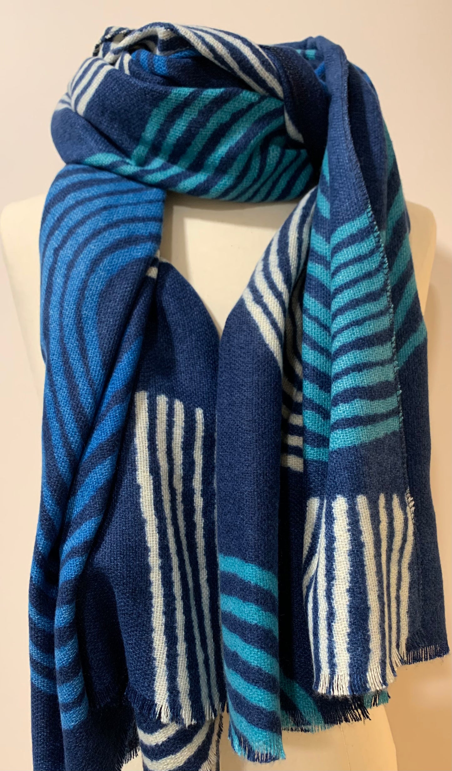 Scarf Abstract Pattern Blue