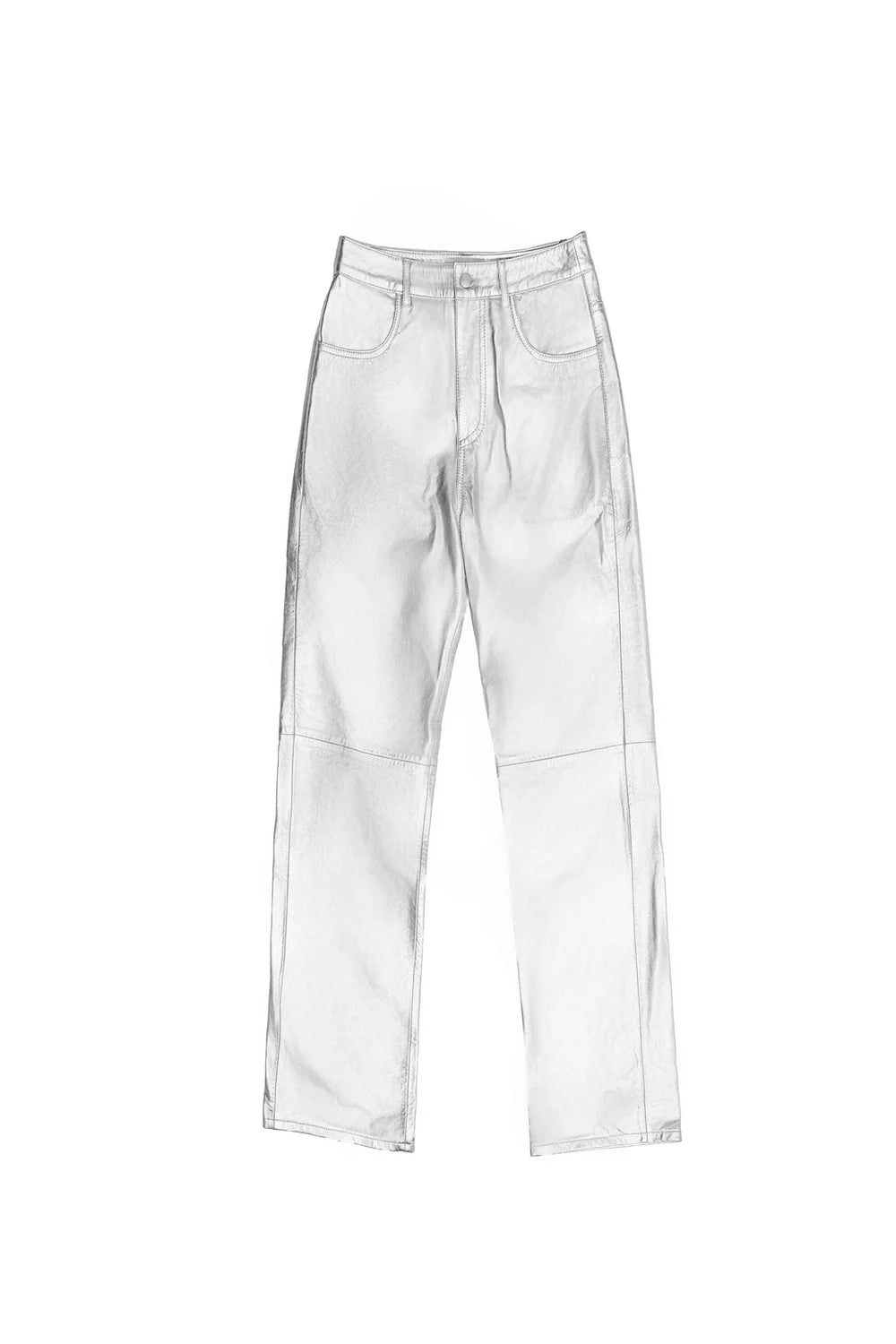 Zephyr Leather Pants Silver