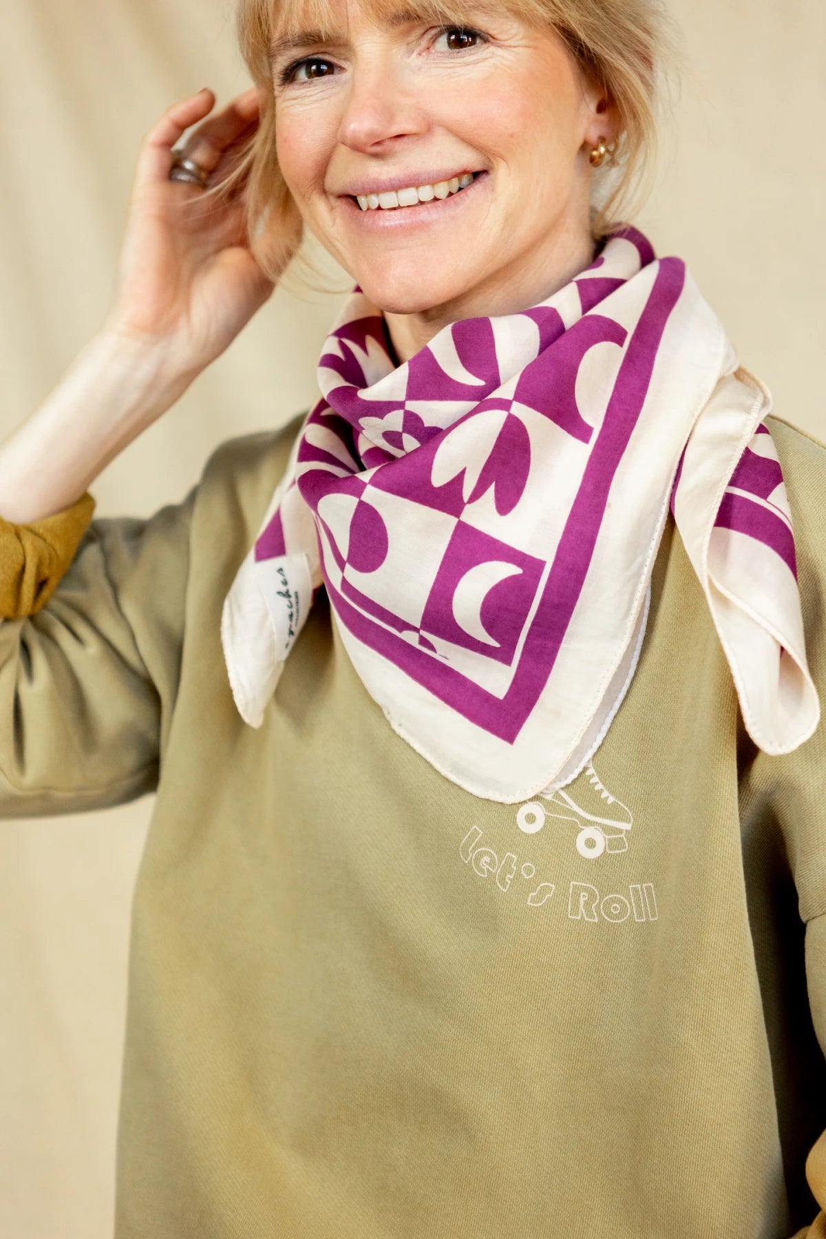 Big Scarf Palika - Damier Fuchsia