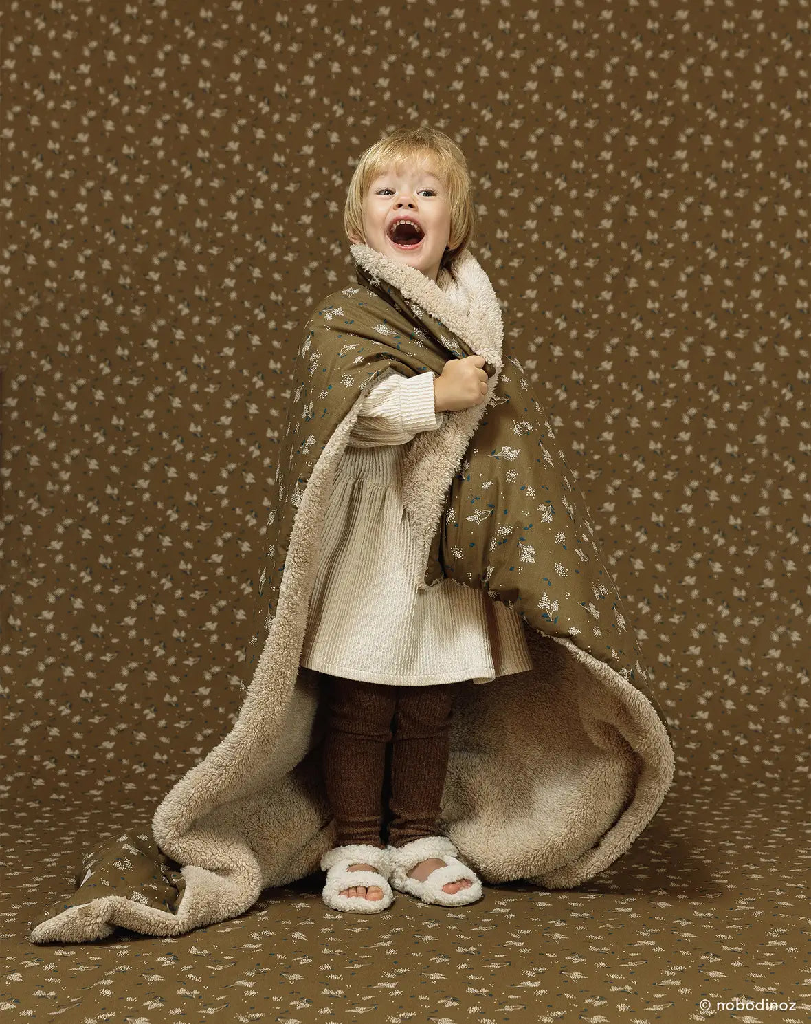 Stories winter kid blanket 100x140 - Brown Lilac