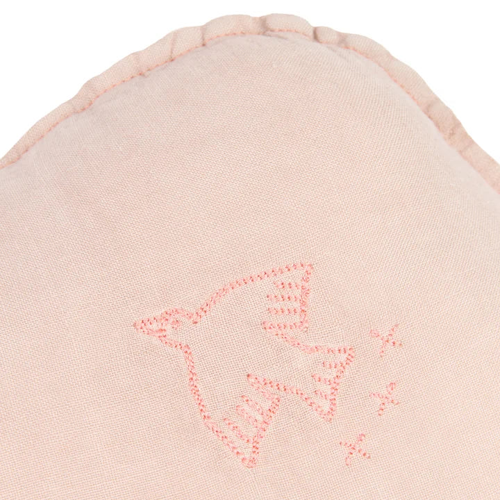 L1N0 Embroid cloud cushion linen-mauve pink