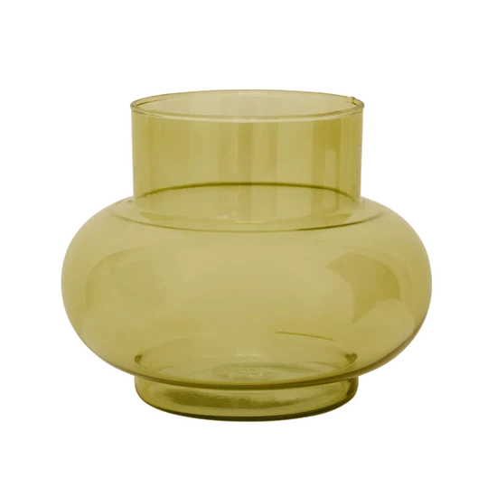 Vase Recycled Glass Tummy Olive Oil 106447