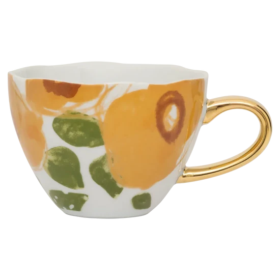 MUG TEA Cappuccino/Tea Floral Art 108074 Caramel