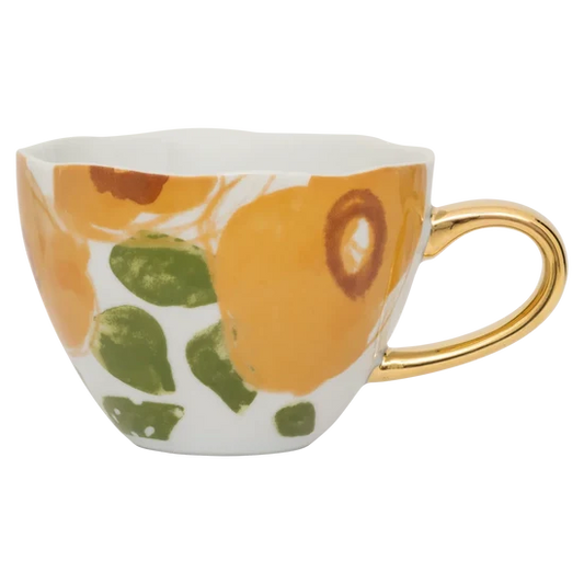 MUG TEA Cappuccino/Tea Floral Art 108074 Caramel