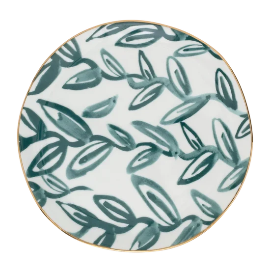 Good Morning Plate Leaves Aqua 108197
