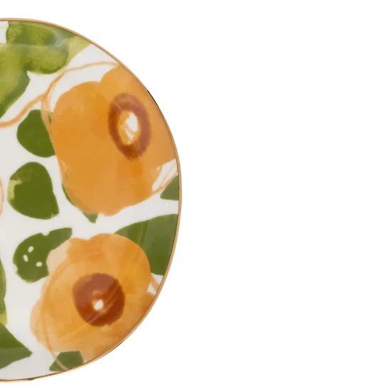 Good Morning Plate Floral Art Caramel 108196