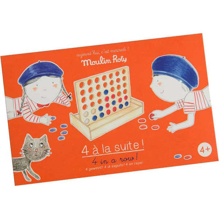 4 in a Row Wooden Board Game
