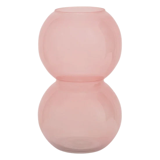Vase Recycled Glass 105913 Bulb Branded Apricot Pink