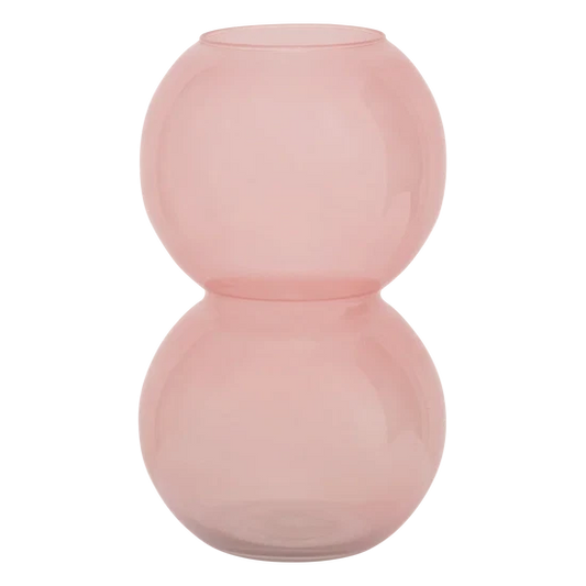 Vase Recycled Glass 105913 Bulb Branded Apricot Pink