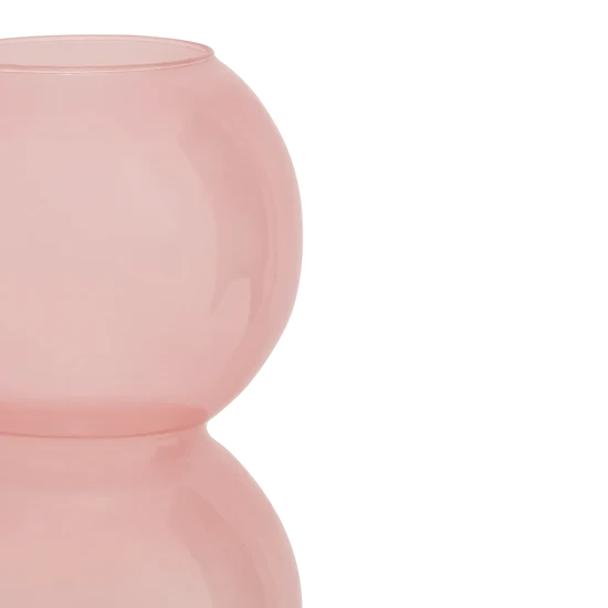 Vase Recycled Glass 105913 Bulb Branded Apricot Pink