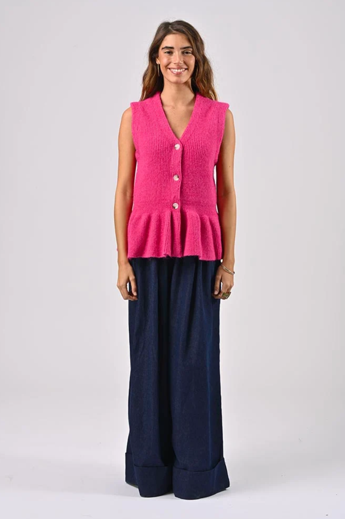 Ayline Wool Cardigan Pink Fuschia