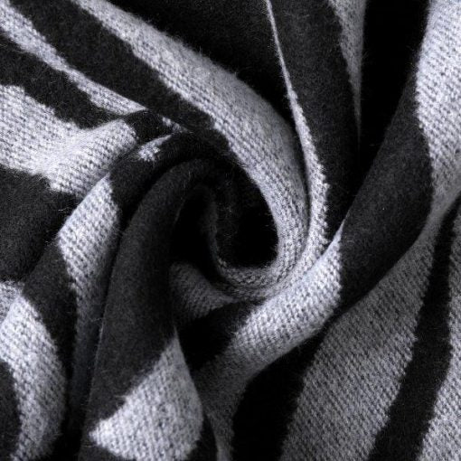 Reversible Leopard zebra long scarf