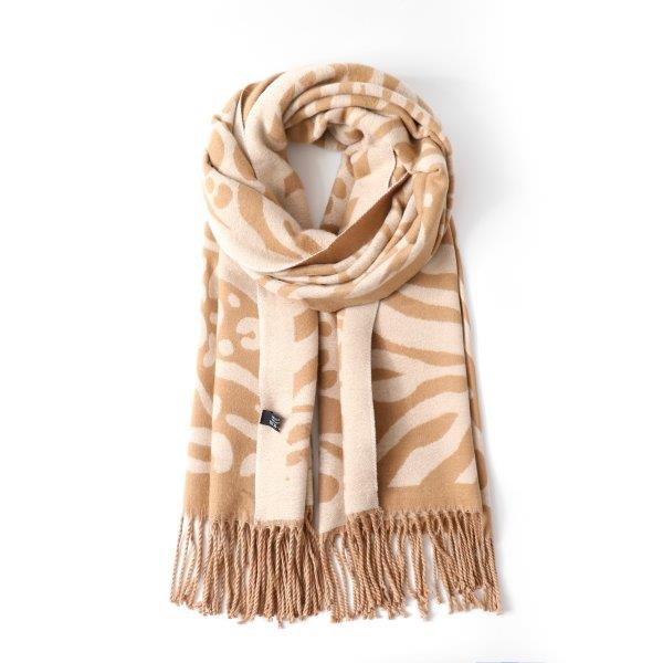 Reversible Leopard zebra long scarf