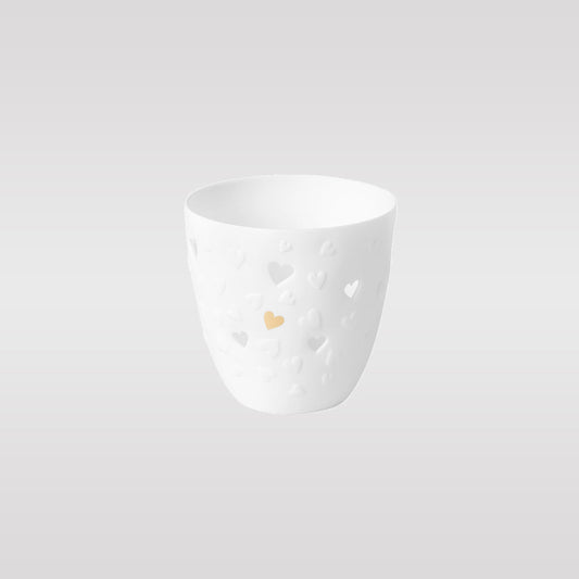 Poetry Tealight Holder With Gold Heart