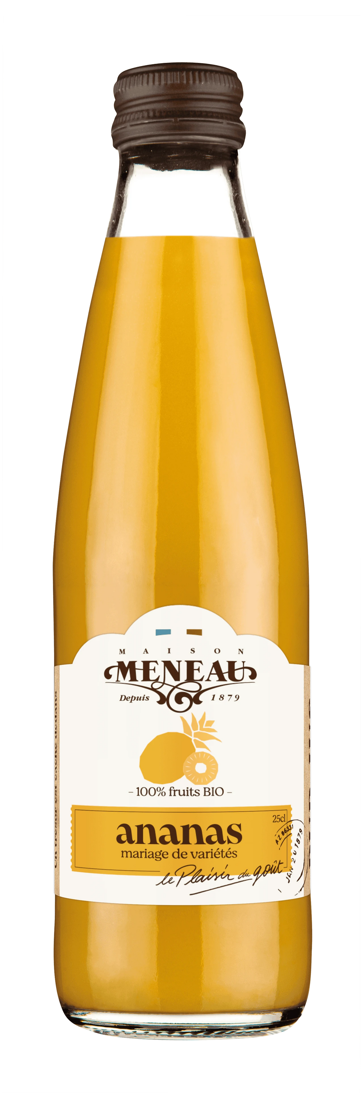 Pure pineapple juice Organic Meneau 25cl - 8.5fl.oz