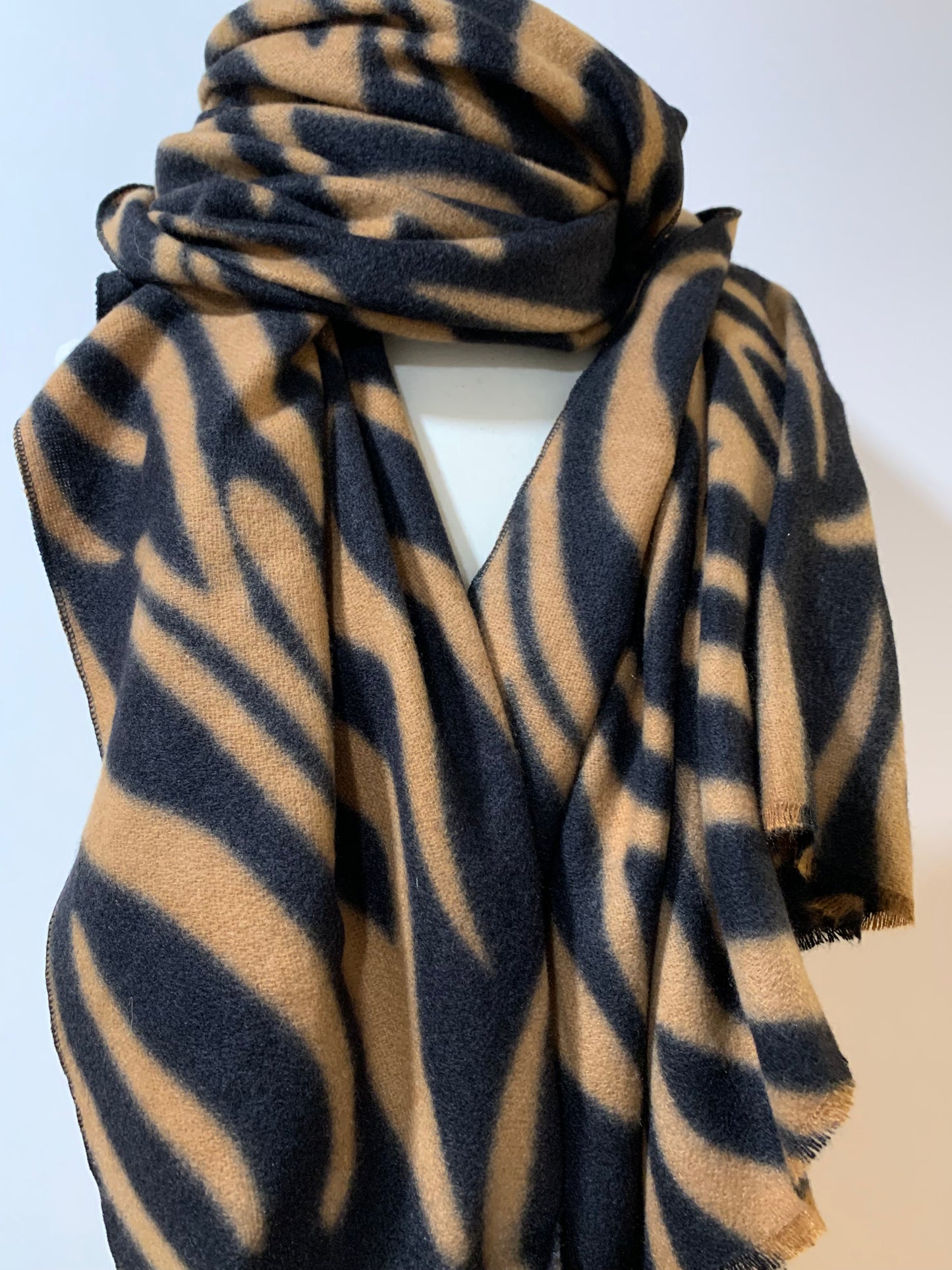 Scarf Zebra Animals Black/Camel Brown