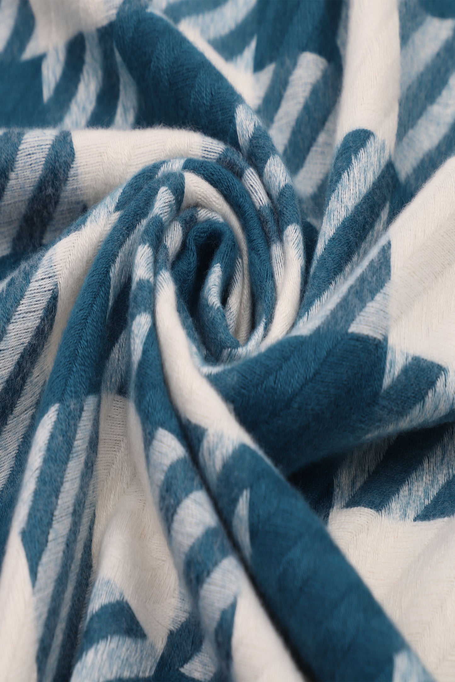 Scarf Petrol Blue & Beige
