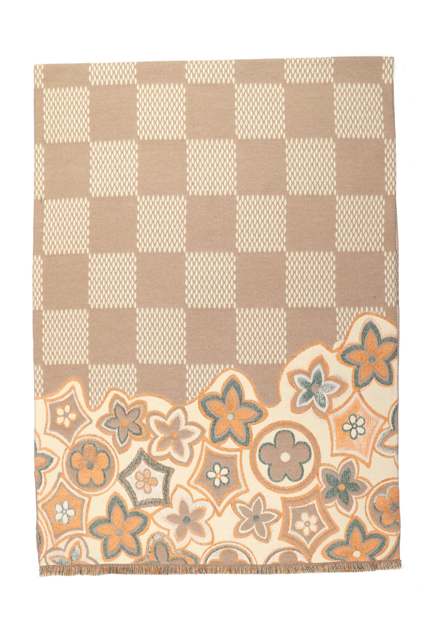 Scarf Soft Flowers Taupe