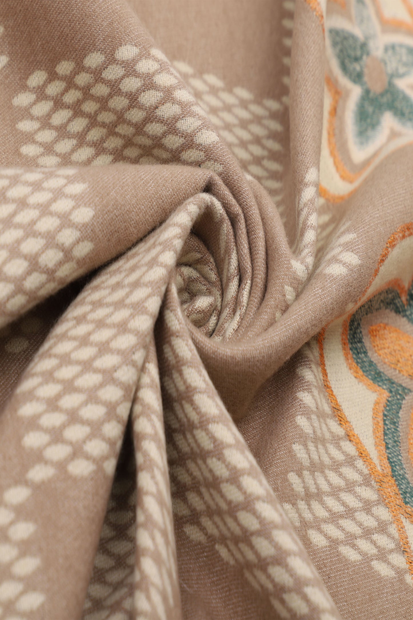 Scarf Soft Flowers Taupe