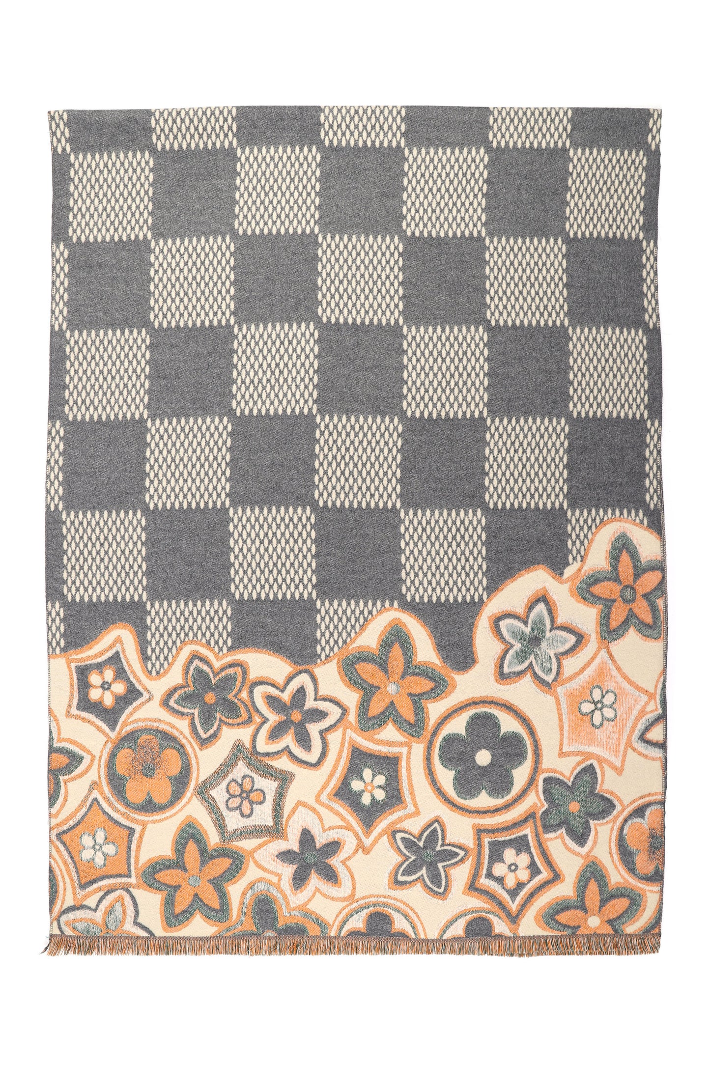 Scarf Soft Flowers Grey