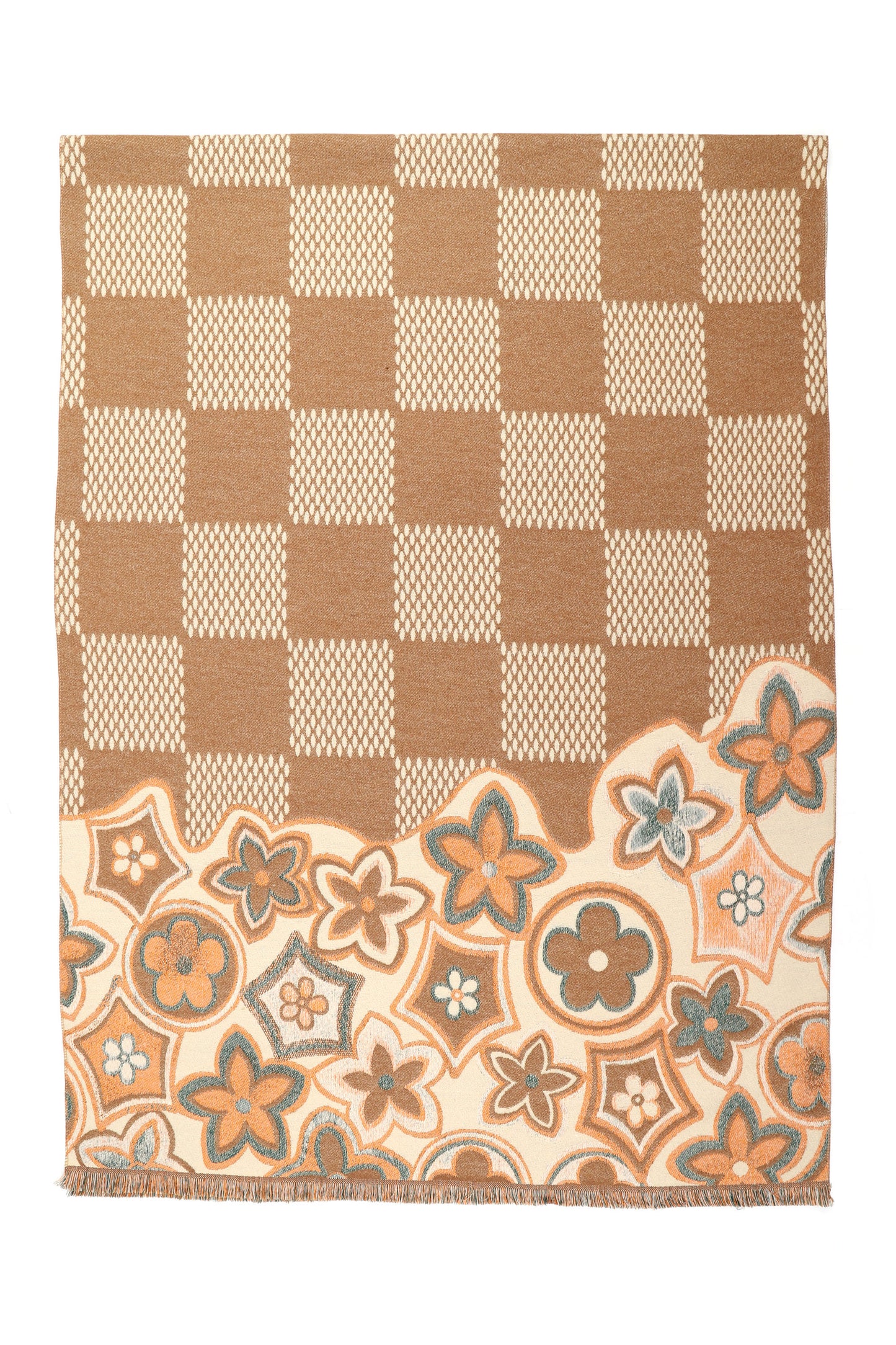 Scarf Soft Flowers Camel
