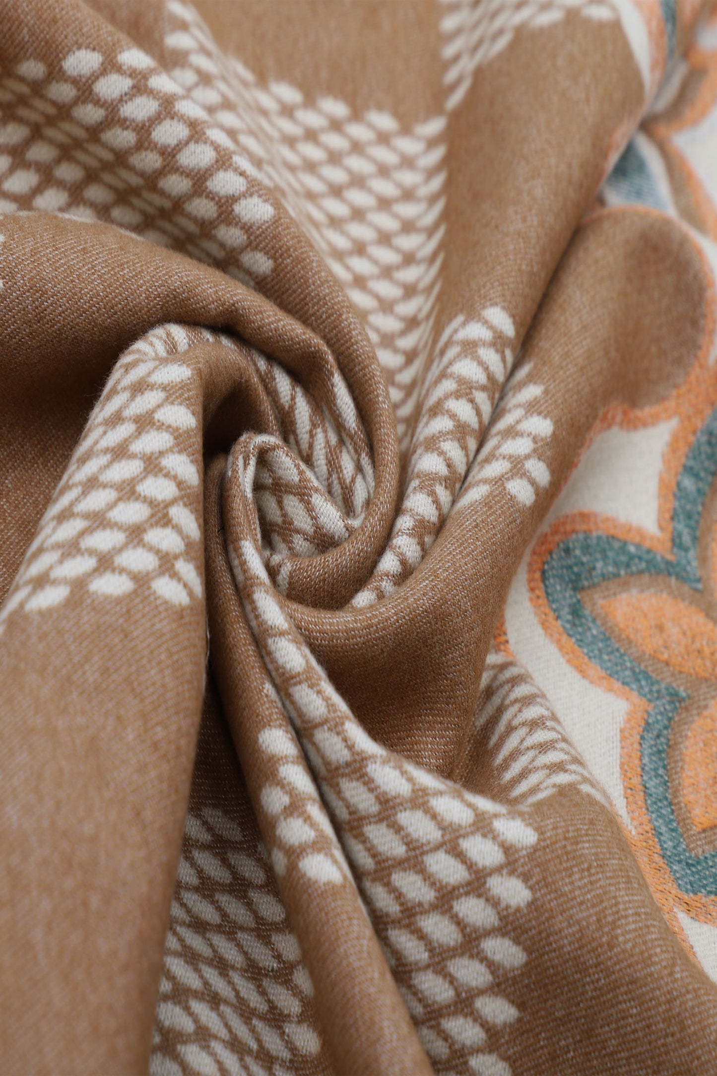 Scarf Soft Flowers Camel