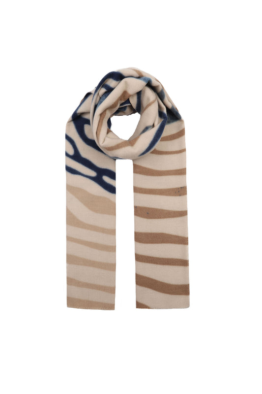 Scarf Zebra Beige & Blue