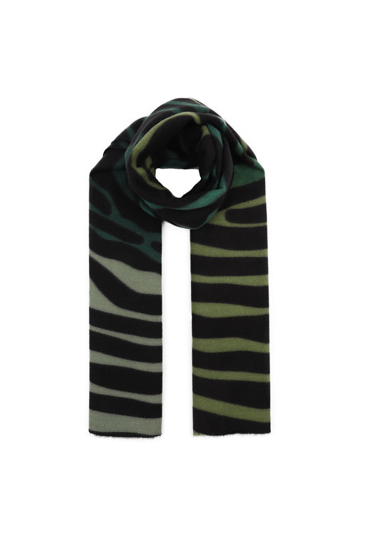 Scarf Zebra Black & Green/Khaki