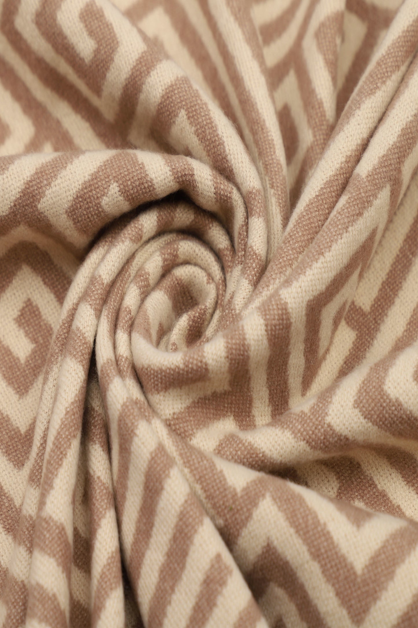 Scarf Soft Taupe & Beige With Fringes