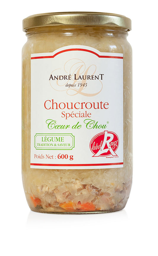 Sauerkraut, heart of cabbage jar 600g - 1.3lb André Laurent